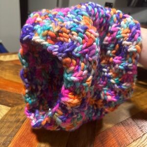 Colorful Hand- Knitted Scarf/Cowl